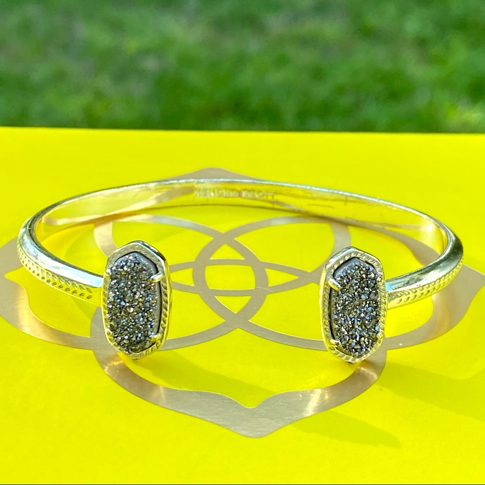 Kendra Scott Gold Elton Platinum Drusy - Picture 12 of 12